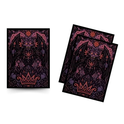 Trading Card Sleeves – 100 Count – Smooth Matte Art Back & Clear Front (66 x 92 mm) – Fits Standard Cards, MTG, Sports & Collector Decks - Crimson Netherlord