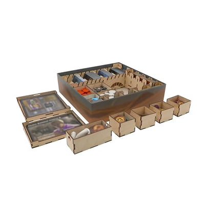 The Broken Token Dune Imperium Uprising Compatible Game Organizer - Wood Storage Box with Multiple Trays for Cards, Tokens & More - Wooden Game Organizer - style: Dune Imperium Uprising