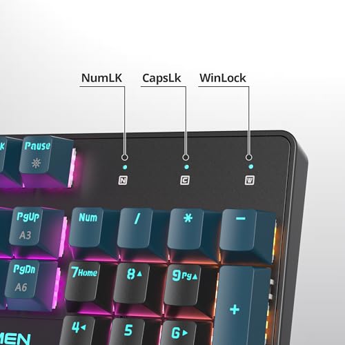 surmen Full Size Creamy Keyboard with Number Pad, 104 Keys RGB Wired Mechanical Gaming Keyboard Backlit with PBT Keycaps Linear Red Switch for Laptop Desktop PC Gamers（104 Monster B） - color: 104 Monster B