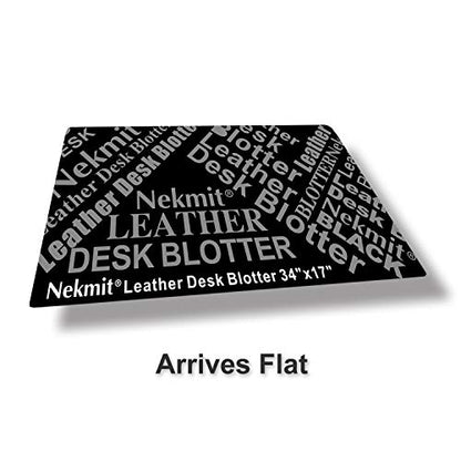 Nekmit Leather Desk Blotter Pad 34 x 17 Inches, Flat, Non-Slip, Waterproof, Black - color: Black, size: 34" x 17"