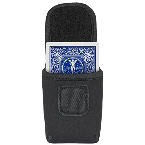 USA Gear Single Deck of Cards Case - Compatible with Poker, Bicycle Playing Deck, Uno, KEM, Copag and More - Playing Card Case Flexible Neoprene, Belt Loop, Carabiner Clip