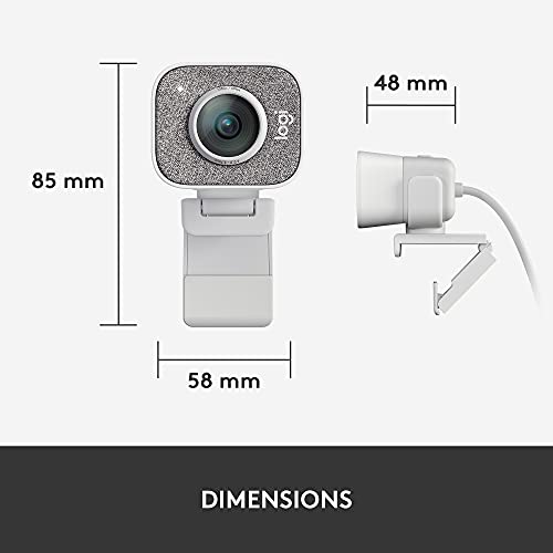 Logitech StreamCam - Webcam for Live Streaming on YouTube and Twitch, Full HD 1080p at 60fps, USB-C Connection, Facial Tracking, Autofocus, Vertical Videos, Light Grey | Full HD 1080p at 60fps, USB-C Connection, Facial Tracking, Autofocus, Vertical Videos