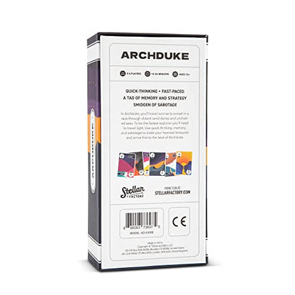 Stellar Factory Archduke Strategy Memory Card Game, 2-6 Players, Ages 12+ | 24 screen-printed wood tokens; build your tableau while disrupting rivals; slim travel-friendly box; 104 cards + rulebook.
