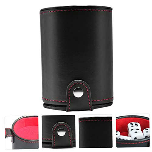 Leather Dice Cup Set Lids Professional Dice Shaker for Game Players PU Leather Double-Layer Storage for Table Games for Parties and Club Entertainment