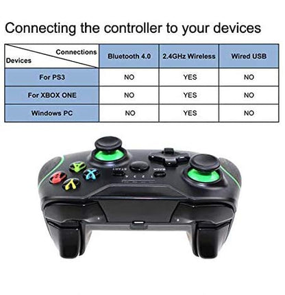 TECTINTER 2.4GHZ Wireless Controller for Xbox One Controller Compatible with Xbox One S/X/Elite, PS3, Windows 7/8/10 with Built-in Dual Vibration (Without Phone Clip) - color: BLACK