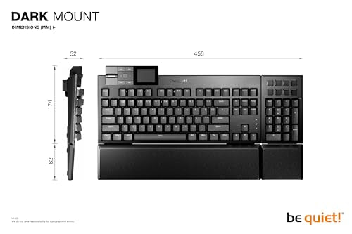 be quiet! Dark Mount Linear, Gaming Keyboard, Mechanical Silent Switches | Hot-Swappable Numpad and Media Dock, Triple-layered dampening, 8 customizable Display Keys, PBT Double-Shot Keycaps, ARGB - style: Dark Mount Linear