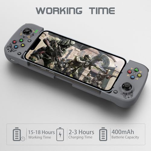 Joso Phone Controller for iPhone/Android Support Phone Case, Mobile Gaming Controller with Ergonomic Design - Wireless Gamepad for Cloud Gaming & PS Remote Play - color: Grey