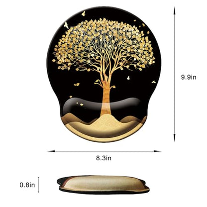 Mouse Pad with Wrist Support, Ergonomic Mouse Pad with Memory Foam Wrist Rest Cushion, Non-Slip Rubber Base Gaming Mice Pad for Home Office Computer Laptop, Tree - color: N-tree