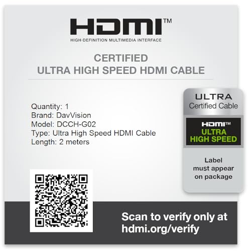 HDMI 2.1 Cable ARC/eARC Cable for Soundbar to TV, Certified Ultra High Speed HDMI Cable Braided-8K@60Hz,4K@120Hz,48Gbps,HDCP 2.3,HDR 10,Compatible with PS5/Xbox/RTX 4090/Monitor(6.6FT Grey) - size: 6.6FT