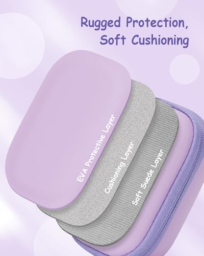 SQERO Camera Case for Digital Camera CAMKORY DC403/KODAK PIXPRO FZ55/FZ45 | SD Card Storage Travel Carry Cute Case Bag Small, Anti-Shock Dot Protection - color: Violet