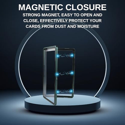 RedCap Magnetic Aluminum PSA Graded Card Holder 35PT Premium PSA Slab Protector Display Case with UV Resistant Glass Fits Standard PSA Graded Sports Trading Cards - Steel Moss - color: Steel Moss