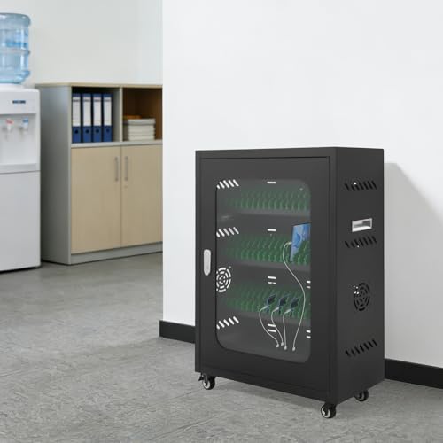 Rechargeable Mobile Phone Charging Cabinet,50 Slots Cell Phones Charging Station Portable Cellphone Charging Cart with Combination Lock, for Students and Employees, Tourists - size: 50Slots