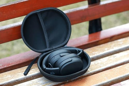 Ginsco Hard Shell Headphone Case Compatible with Skullcandy/Soundcore/Beats/Sony MDR7506/BERIBES/KVIDIO/TOZO Foldable Wireless/Wired Over-Ear Headphones, Travel Carrying Headset Case (Black)