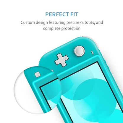 TJS Screen Protector for Nintendo Switch Lite Model 2019 5.5" (Clear) | 2 Pack Tempered Glass Screen Protector Works While Docking 0.3mm Thickness/Bubble Free/Ultra Clear/9H Hardness/Anti-Scratch - size: Nintendo Switch Lite 5.5''