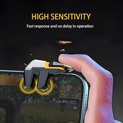 GOFOYO Mobile Game Controller, 6 Finger Gamepad with Large Thickness, Sensitive Trigger and 3 Pair Gaming Finger Sleeves