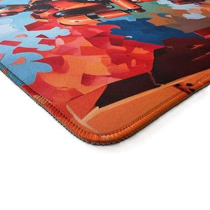 Foxtrot Designs TCG Playmat, 24in x 14in, Premium Stitched Edges, Non-Slip Base for MTG and Other Trading Card Games. MTG Playmat. (District 10) - color: District 10