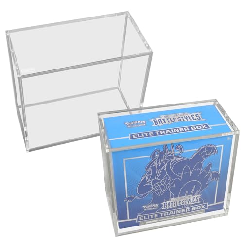 EVORETRO ETB Acrylic Case Protector for Pokemon, Magnetic-Lid Design | 1 Pack | 4.0mm Thick | UV-Resistant & Acid-Free | Stackable | Clear | Scratch-Resistant | Not for Booster Box, UPC, SPC - style: ETB Magnet (1)