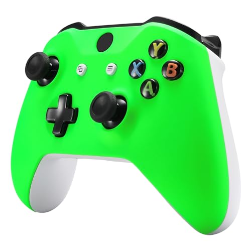 eXtremeRate Neon Green Soft Touch Grip Front Housing Shell Faceplate for Xbox One X S Controller Model 1708 - Controller NOT Included - color: Neon Green