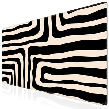 iCasso Gaming Mouse Pad (35.4x15.7 in), Keyboard Mouse Mat for Work, Curve | Large Stable Rubber Base Mousepad with Stitched Edges, Game, Office, Home - color: Curve