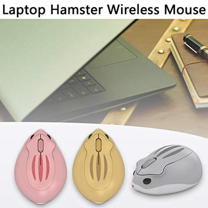 2.4GHz Wireless Mouse Cute Hamster Shape Less Noice Portable Mobile Optical 1200DPI USB Mice Cordless Mouse for PC Laptop Computer Notebook MacBook Kids Girl Men Women Mom Dad Gift (Gray)
