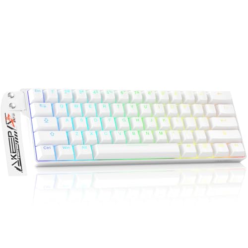 DAREU EK60 HE Rapid Trigger Gaming Keyboard Wired, 0.01mm RT Accuracy Adjustable, Hall Effect Magnetic Switch Hot Swappable, SOCD, 8000Hz Polling, RGB Backlit, 60% Compact Design for Laptop/PC - color: White