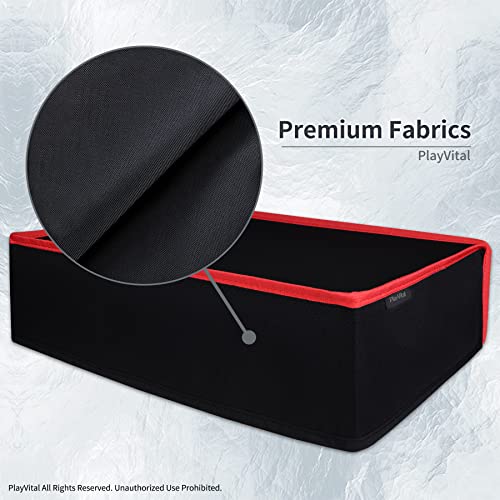 PlayVital Black Nylon Horizontal Dust Cover for ps5, Soft Neat Lining Dust Guard, Anti Scratch Waterproof Cover Sleeve for ps5 Console Digital Edition & Disc Edition - Red Trim - color: Red Trim