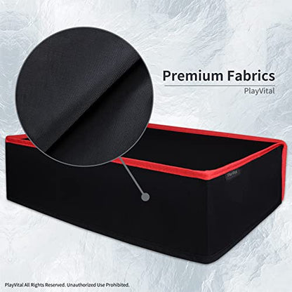 PlayVital Black Nylon Horizontal Dust Cover for ps5, Soft Neat Lining Dust Guard, Anti Scratch Waterproof Cover Sleeve for ps5 Console Digital Edition & Disc Edition - Red Trim - color: Red Trim