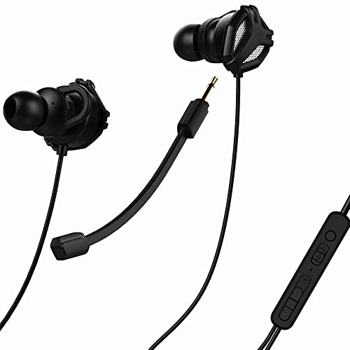 SPE-G9 Light Gaming Earbuds Single Driver 3.5mm with Dual Microphone | Wired Earbuds with 1.5m Cable | for PC, Mobile, Xbox, PS5, PS4, Switch | in-Ear Gaming Headset (Black)