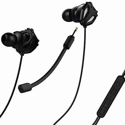 SPE-G9 Light Gaming Earbuds Single Driver 3.5mm with Dual Microphone | Wired Earbuds with 1.5m Cable | for PC, Mobile, Xbox, PS5, PS4, Switch | in-Ear Gaming Headset (Black)
