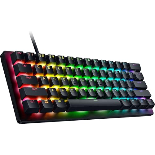 Razer Huntsman V3 Pro Mini 60% Esports Gaming Keyboard, Black | Analog Optical Switches, Razer Snap Tap, Rapid Trigger, Adjustable Actuation, Dual-Purpose Mod Keys, Doubleshot PBT Keycaps - color: Black, size: Mini 60%, style: 1000 Hz Polling