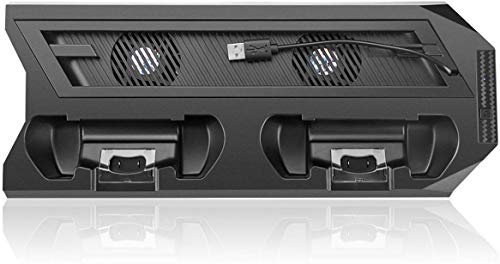 Vertical Stand Charger Cooling Station for PS4 Pro/Slim | 2-In-1, Dual Charger Ports, USB HUB