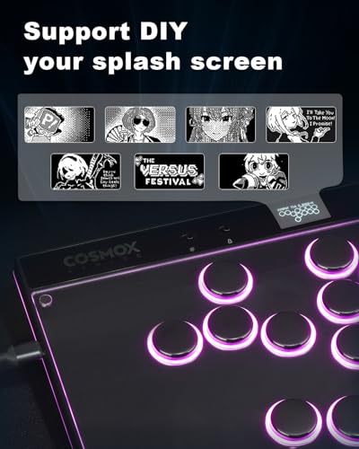 Haute42 Leverless Controller Arcade Stick: Magnetic Leverless Arcade Stick with RGB Rims,Premium Black Haute42 C16 Arcade Controller for PC/PS3/PS4/Switch Game with Lock Button Support Hot Swap & SOCD