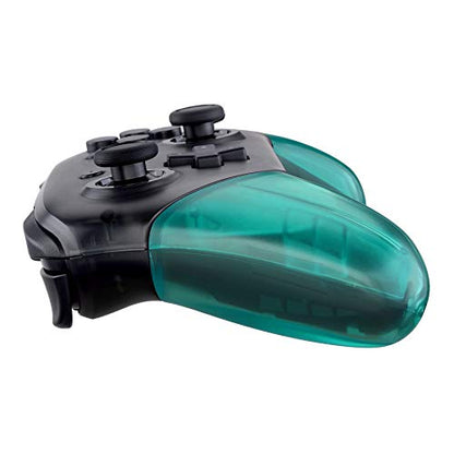 eXtremeRate Emerald Green Replacement Handle Grips for Nintendo Switch Pro Controller, DIY Hand Grip Shell for Nintendo Switch Pro - Controller NOT Included - color: Clear Emerald Green