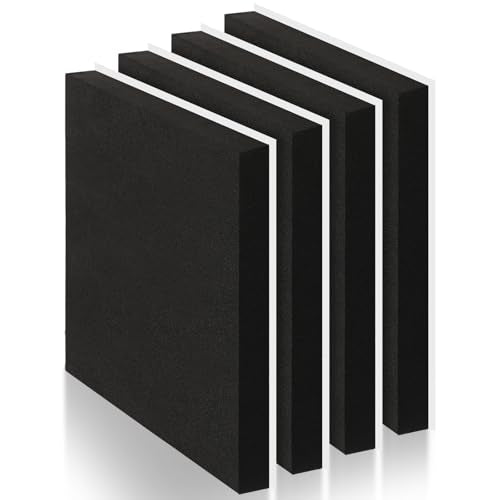 4 Pcs 1" Thick Foam Padding Sheet with Adhesive Backing Block | 12 Inch x 12 Inch, Closed Cell, Self Stick Neoprene Insulation Foam Sheet, Black, for Furniture Cars Speakers - color: Black, size: 1 Inch Thick, 12 x 12 Inches