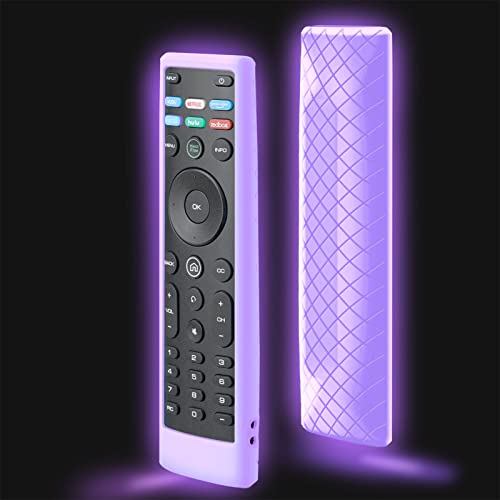 Cover for Vizio Remote, Compatible with Vizio Remote Case XRT136 / XRT140 D Series Universal Smart TV Control Replacement Silicone Skin Sleeve Glow in The Dark - color: Glow Lilac Purple
