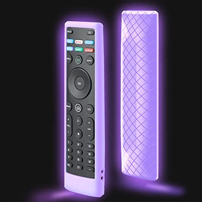 Cover for Vizio Remote, Compatible with Vizio Remote Case XRT136 / XRT140 D Series Universal Smart TV Control Replacement Silicone Skin Sleeve Glow in The Dark - color: Glow Lilac Purple