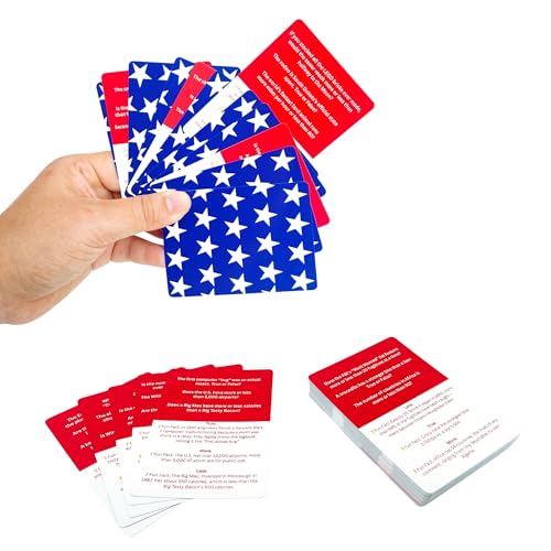 MACHERA America Trivia Game: Smartest in THE Room - The USA & World Card Game for Adults & Families with 450 Fun Questions, Ideal for Travel, Game Night