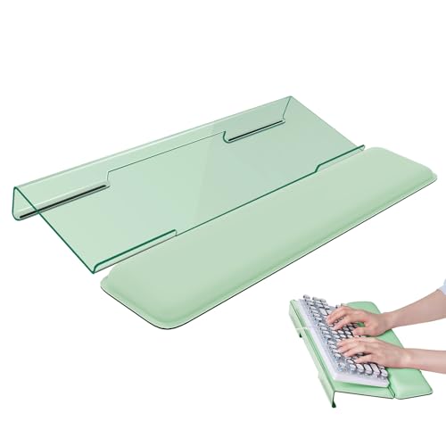 Laborio Computer Keyboard Wrist Rest, Keyboard Riser Stand for Desktop | Green, Ergonomic Acrylic Keyboard Holder, Non-slip Wrist Pad, Pain Relief for Typing, Multiple Colors - color: Green