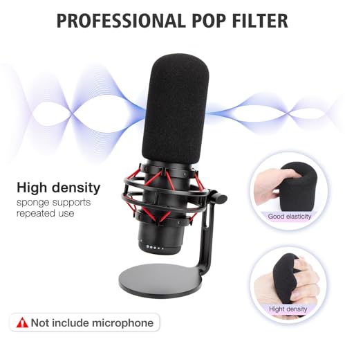 SUNMON HyperX QuadCast Boom Arm - Upgraded Red Boom Arm with Windscreen, Sound Insulation and Noise Reduction, HyperX QuadCast Microphone Arm with 3/8" to 5/8" Adapter - color: Red Quadcast BoomArm