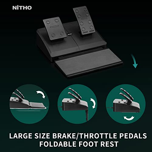 Nitho Drive Pro V16 Gaming Steering Wheel with Pedals and Shifter, 270 Degrees Racing Wheel with Dual Vibration, Compatible with PC, PS3, PS4, Xbox One, Xbox Series X|S and Switch - color: Drive Pro V16