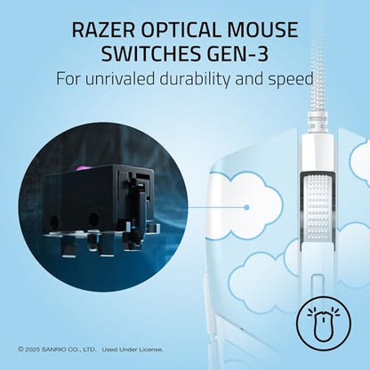 Razer Cobra Wired Gaming Mouse, 58g Lightweight, Cinnamoroll Edition | Gen-3 Optical Switches, Chroma RGB Lighting Underglow, 8500 DPI Optical Sensor, 100% PTFE Mouse Feet, Speedflex Cable - color: Cinnamoroll Edition