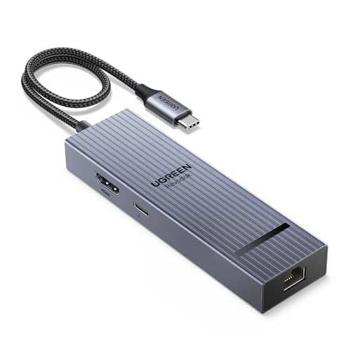 UGREEN Revodok Pro 6 in 1 USB C Hub Gigabit Ethernet Adapter 4K 60Hz HDMI | 100W PD Charging, 10Gbps USB A&C 3.2 Data Ports Compatible with MacBook Neo/Pro/Air, iPad, Steam Deck