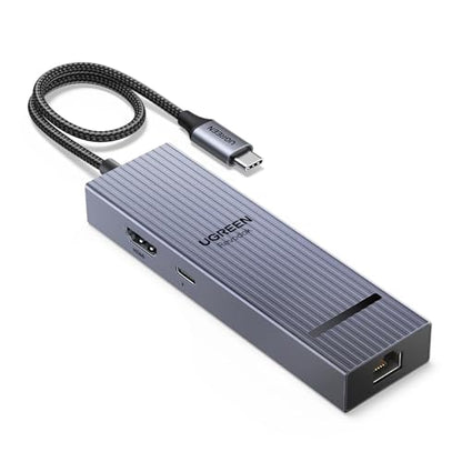 UGREEN Revodok Pro 6 in 1 USB C Hub Gigabit Ethernet Adapter 4K 60Hz HDMI | 100W PD Charging, 10Gbps USB A&C 3.2 Data Ports Compatible with MacBook Neo/Pro/Air, iPad, Steam Deck