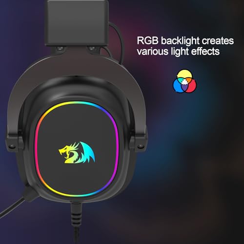 Redragon H510 AK RGB Wired Gaming Headset - 7.1 Surround Sound - 53MM Audio Drivers in Memory Foam Ear Pads w/Replaceable Shell- Multi Platforms Headphone - USB Powered for PC/PS4/NS - color: Black