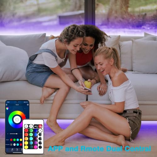 dalattin Led Lights for Bedroom 130ft (2 Rolls of 65.6ft), Led Strip Lights with Remote & App Control, LED Light Strips for Decorative Purposes - size: 130FT(Bluetooth)