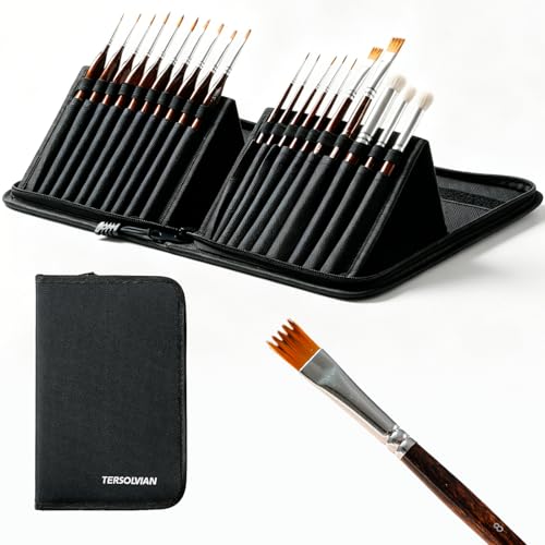 Miniature Paint Brushes Dry Brushes, 20 PCS Model Paint Brushes | Grainer Brushes For Acrylic Oil Watercolor, Detail Paint Brush Dry Brush for Model, Miniature Painting