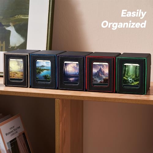 Card Deck Box for MTG Commander - Patented Design, Commander Display, Fits 100 Double-Sleeved Cards, 35pt Card Brick & Dice Tray - White/Red - color: 5. Brotherhood