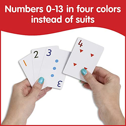 edxeducation School Friendly Playing Cards - In Home Learning Game - Set of 8 Decks - 448 Cards - Multicolored Patterned Cards Numbered 0-13 - Teach Counting and Probability | Multicolored, Patterned, Numbered 0-13, Teach Counting and Probability