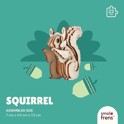 3D Wooden Puzzles for Ages 8+, 5 Pack Animal Puzzles, FSC-Certified Wood, Plastic-Free Toy, STEM Kit for Kids Teens Adults, Wood Craft Model Kit, Individually Wrapped Party Favors - Woodland Frens - color: Woodland Frens