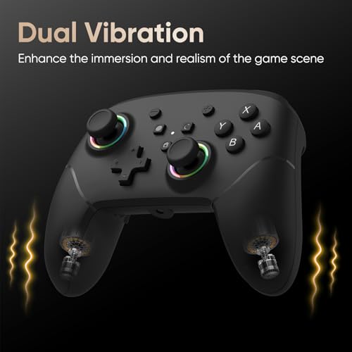 BETMI Wired Pro Controller for Switch 2, C Button | 9-Axis, Hall Effect Joysticks Gamepad, Macro/Programmable, Back Button, Dual Vibration, 3.5mm Audio Jack - color: Black